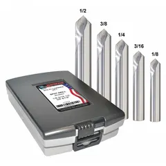 Solid Carbide Spotting Drill Set, 5 Piece, 1/8 in to 1/2 in, 120° Point