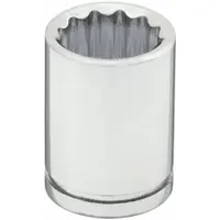 WESTWARD Flex Socket: 3/8 in Drive Size, 15/16 in Socket Size, 12-Point, Std, Chrome