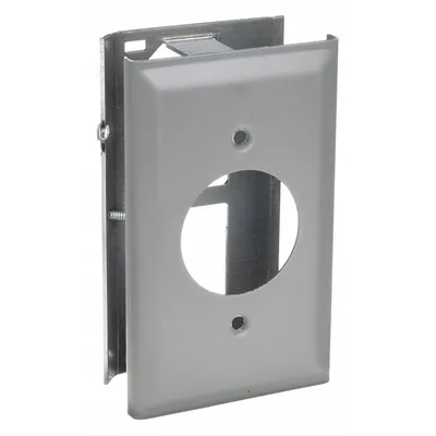 LEGRAND Single Receptacle Cover: 3000, 1 1/2 in Ht, 2 3/4 in Raceway Wd, Steel - Outlet Box Plates for Single-Channel Raceways