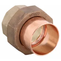 NIBCO Sweat Fitting Union: 2 1/2 in CTS x 2 1/2 in CTS, Cup x FTG, Bronze (MPN 733-LF 2-1/2)