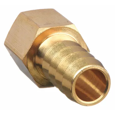 OEM Barbed Hose Fitting: For 3/8 in Hose I.D - Brass Multipurpose (Air, Water, Chemical) Rigid Barbed Hose Fittings