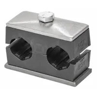 STAUFF Beta Clamp: Smooth Bore, 316 Stainless Steel Clamp, Polypropylene Cushion, For 2 Lines (MPN SP-321.3/21.3-ACT-GD-AS-U-W5-K-642012)