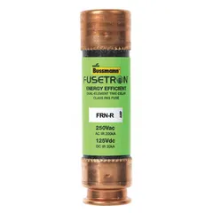 Class RK5, FRN-R series, time-delay, non-indicating fuse rated 1.4 A, 250 V AC, 125 V DC. Provides overload and short-circuit protection for motor circuits, lighting, and control transformers, accommodating temporary inrush currents.