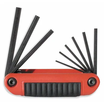 EKLIND Hex Key Set: 1 - 5 Pieces, Fold-Up Hex, Folding, SAE, Std End, Short, 1 Pieces - Folding Key Sets