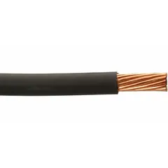 Single-conductor 16 AWG primary wire with cross-linked polyethylene (XLPE) insulation, rated 60 V. Supplied in a 500 ft spool with black jacket. Suitable for heavy-duty wiring in vehicles, trailers, and marine applications where resistance to abrasion, heat, and chemicals is required.