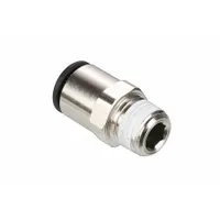 This LEGRIS fitting connects 1/2 in BSPT male thread to 3/8 in OD push-to-connect port. Made of nickel-plated brass, it is suitable for pneumatic and fluid handling systems requiring leak-free connections with nylon or polyurethane tubing