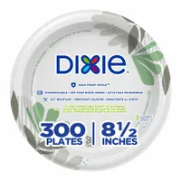 DIXIE Disposable Plate: Brown/Green, Medium-Wt, 8 1/2 in Disposable Plate Size, 300 PK (MPN UX9P300)