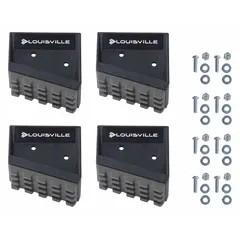 Black replacement shoe for stepladders, compatible with FM1400HD series. Includes mounting hardware for installation. Used to replace worn or damaged ladder feet to maintain stability during use.