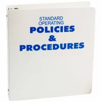 Binder: Std Op Policies and Procedure, 1 1/2 in Binder Ring Size, 11 in Overall Ht, 2 in Overall Wd (MPN BR613E)