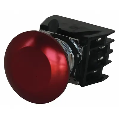 EATON Hazardous Location Push Button: 30 mm, Metallic, Mushroom Head Profile - Mushroom-Head Push Buttons