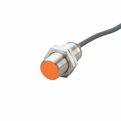 Shielded cylindrical inductive proximity sensor with non-terminated 3-wire cable. Operates on 10-30V DC supply with NPN output. Suitable for non-contact metal detection in industrial automation, including position sensing on machinery, conveyor systems, and packaging equipment.