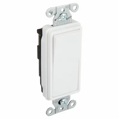 BRYANT Wall Switch: Rocker Switch, Single Pole, Maintained, White, 120/277V AC - Rocker Wall Switches