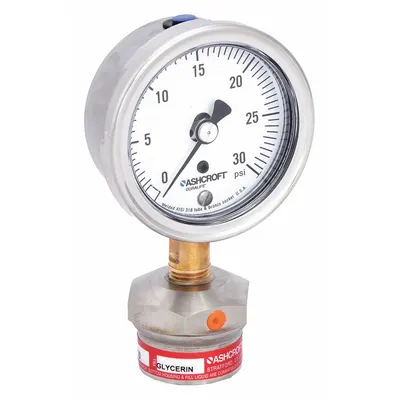 ASHCROFT 1009/310-315 Dial Pressure Gauge with 316 SS - Dial Pressure Gauges with 316 SS Female-Threaded Mini-Seal