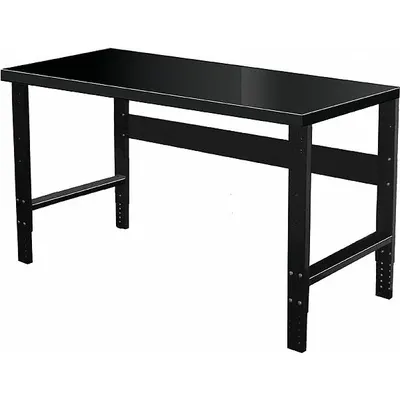 HALLOWELL HWB4830S-ME Steel-Top Workbench, 48 x 30 in, Black, Adjustable Height - Steel-Top Workbenches