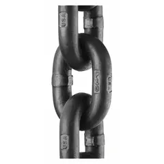 Alloy steel straight-link chain rated Grade 100 for overhead lifting, rigging, and towing. 20 ft overall length, 3/8 in trade size. Suitable for heavy-duty material handling and positioning applications.