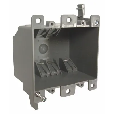 RACO Electrical Box: PVC, Nonmetallic Material & Nominal Size, Square, 2 Gangs - Cut-In Electrical Boxes