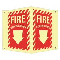 Fire Extinguisher Sign: Aluminum, Mounting Holes Sign Mounting, 10 in x 12 in Nominal Sign Size (MPN LCVB-0041-GA_7x10)