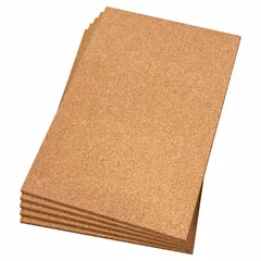 Cork sheet with medium grain size and plain backing, measuring 3 ft long by 24 in wide by 1/2 in thick in tan. Suitable for sound dampening, vibration isolation, gasketing, and bulletin board applications in industrial and commercial settings.