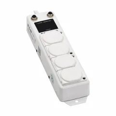 This TRIPP LITE healthcare power strip features 5 outlets, a 15 ft cord, and a 15 A current rating. It is UL 1363A listed for use in patient-care areas, with a white finish, 5-15P plug, and keyhole mounting style. Suitable for power distribution in medical environments.
