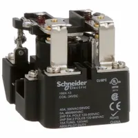 SCHNEIDER Open Power Relay: Surface Mounted, 40 A Current Rating, 24V DC, DPDT, 8 Pins/Terminals (MPN 199X-13)