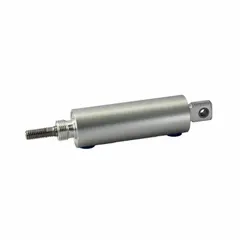 Pneumatic nose mount cylinder with 1/2 in stroke, non-repairable stainless steel body, and inch dimensions. Designed for linear motion in compact automation, packaging, and material handling applications.