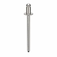 Blind Rivet,1.284" L,0.122" dia,PK500: Inch, 1 9/32 in Overall Lg, 3/16 in Body Lg, Open End, 500 PK (MPN AD41ABS201)