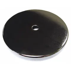 This cup-style ceramic magnet is encased in a steel shell, with a thickness of 0.5 in and an outside diameter of 4 29/32 in. It provides a maximum pull force of 200 lbf. Typical applications include holding, lifting, or positioning ferrous materials in industrial fixturing, assembly, and material handling tasks.