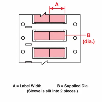 BRADY Sleeve Label: 3/16 in x 1 in, Polyolefin, Pink (Matte) - Brady Precut Sleeve Label Rolls