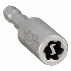 Steel screwdriver with #8 tip size for removing one-way screws. Used in maintenance and repair of security or tamper-resistant fasteners where standard screwdrivers cannot engage the screw head.