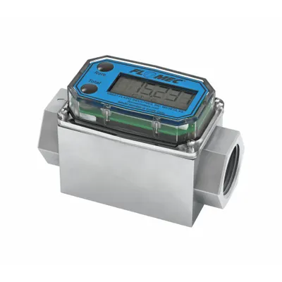 FLOMEC Electronic Flowmeter: FLOMEC Electronic Fuel Meter, Turbine, 1 in FNPT - Inline Turbine Totalizers for Fuels