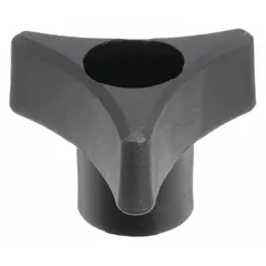 This 3-arm knob features a threaded through-hole for secure fastening on machinery, jigs, and fixtures. The plastic body with steel thread insert provides corrosion resistance for frequent hand-tightening. Diameter: 1.75 in. Thread: 1/4"-20.