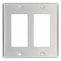 LEVITON Wall Plate: Decorator-Rocker, 2 Gang, Std Size (MPN 83409)