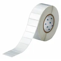 Pre-Cut Label Stock Roll: 1 in x 2 in, 1 in, Metalized Polyester, Metal Detectable, Silver (MPN THT-17-435-3)