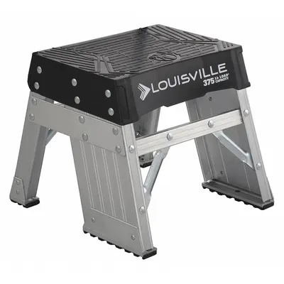 LOUISVILLE LADDER Step Stool: 1 Steps, 13.3 in Overall Ht, 375 lb Load Cap - Rigid Step Stools