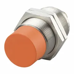 Cylindrical inductive proximity sensor with built-in M12 connector for non-contact detection of metallic objects. Unshielded design with normally open (NO) output, 3 wires, and 4-pin M12 connector. Rated for DC supply voltage of 10-30V DC. Suitable for position sensing, part presence verification, and machine control in industrial automation.