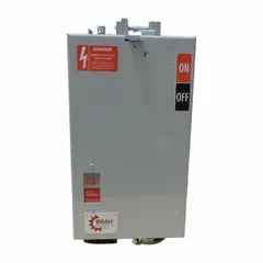 This BRAH ELECTRIC bus plug is a PQ- and PQB-type fusible unit rated for 240V. It accepts Class J fuses and is designed for use with SE I-Line I and II busway. Suitable for tapping power in industrial electrical distribution systems for branch-circuit protection.
