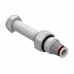 Steel, screw-in, two-position, normally closed, two-way solenoid cartridge valve from the DSL081 series. Features a polyurethane seal and C08-2 cavity designation. Used for on/off flow control in hydraulic systems.