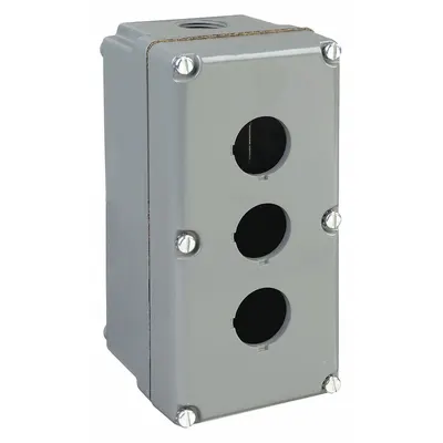 SCHNEIDER ELECTRIC Push Button Enclosure: 30mm, 3 Holes, Aluminum - Enclosures for 30mm Operators