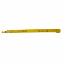 Strap Seals: Yellow, Plastic, 7 1/2 in Strap Lg, 1/4 in Strap Wd, 60 lb Breaking Strength, 1,000 PK (MPN 30035B00-06)