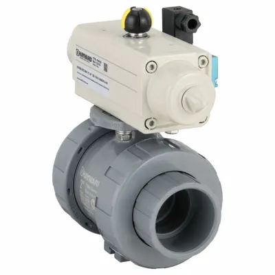 HAYWARD FLOW CONTROL Pneumatically Actuated Two-Way Ball Valve: 2 in, CPVC - CPVC Pneumatically-Actuated Ball Valves