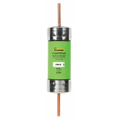 Class RK5 time-delay blade fuse rated 75 A at 250 V AC and 125 V DC. Non-indicating design from the FRN-R series. Provides overcurrent protection for circuits with inrush currents, such as motor and transformer loads.