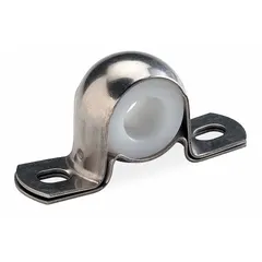 2-bolt stamped steel pillow block plain bearing with 3/4 in bore, 4 in overall length, and 2 in overall height. Supports rotating shafts in light-duty industrial applications such as conveyors, fans, and material handling equipment. Maximum speed 4,500 RPM.
