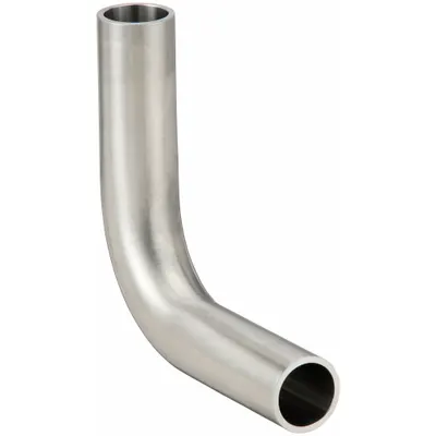 MAXPURE Sanitary Fitting Elbow: 90° Elbow, 1/2 in OD x 1/2 in OD Size, Weld - 316 Stainless Steel Sanitary Tube Fittings