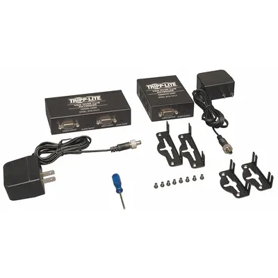 TRIPP LITE Video/Audio Extender: 1 Ports, Black, 3.5 mm Stereo Female/HD15 Female/RJ45 Female - A-V Extenders