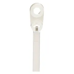 Natural nylon screw mount cable tie with #14 mounting hole for permanent panel or equipment attachment. Secures wire bundles up to 3 1/2 inches in diameter. Width 0.3 inches. Pack of 500.