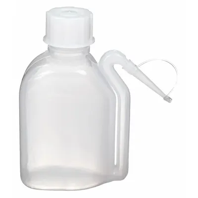 DYNALON Wash Bottle: 250 mL, No Imprinting, Colorless, Narrow, Integrated Spout Spout - Narrow Mouthed Integrated Spout Wash Bottles