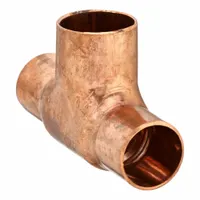 NIBCO Sweat Fitting Tee: 5/8 in CTS x 5/8 in CTS x 3/4 in CTS, Cup x Cup x Cup, Bulkhead (MPN 611BH 5/8X5/8X3/4)