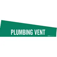 Pipe Marker: Plumbing Vent, Green, White, Fits 2 1/2 to 7 7/8 in Pipe O.D., 1 Pipe Markers, 5 PK (MPN 7214-1-PK)