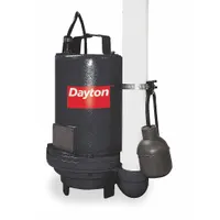 DAYTON Effluent Pump: 1/2 hp, 120V AC, Single Phase, 76 gpm Flow Rate @ 10' of Head, 79 ft Max. Head