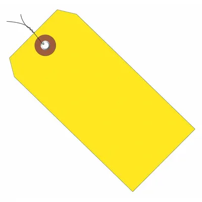 PARTNERS BRAND Wired Shipping Tag: #5, 4 3/4 in Tag Ht, 2 3/8 in Tag Wd, Yellow, Vinyl - Plastic Shipping Tags